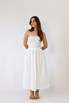SAIA MIDI AURORA OFF-WHITE