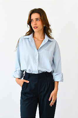 CAMISA SOCIAL AZUL VALENTINA