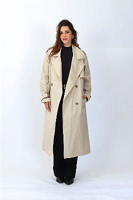 TRENCH COAT ALGODÃO CLASSIC BEGE