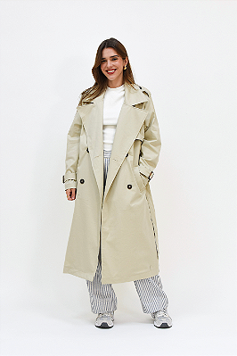 TRENCH COAT ALGODÃO CLASSIC BEGE