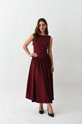 VESTIDO MIDI DIANA VINHO