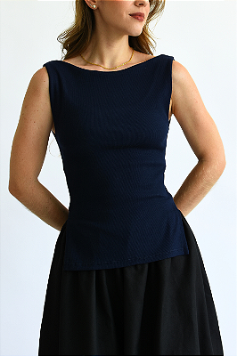 BLUSA TATI 2 EM 1 AZUL MARINHO