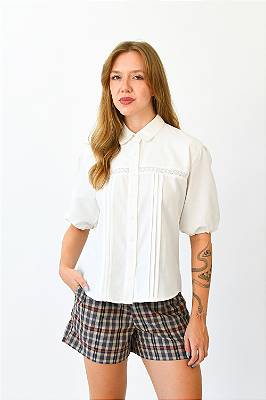 BLUSA BORDADO INGLÊS CLAIRE BRANCA