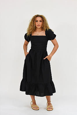 VESTIDO ALGODÃO OLÍVIA PRETO