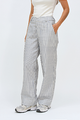 CALÇA LISTRADA ALFAIATARIA ALGODÃO YARA