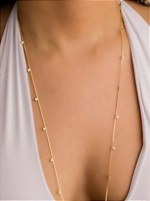 Colar Longo Mini Zircônias