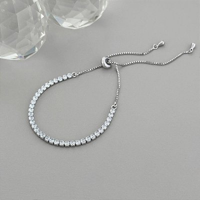 Pulseira Riviera Gravatinha com Banho de Ródio