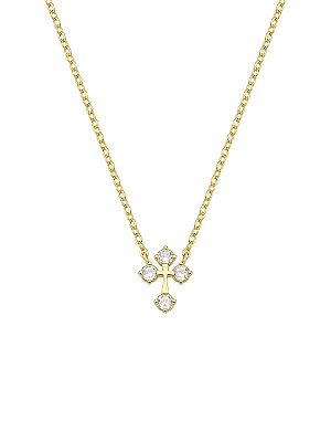 Colar Cruz Cravejada nas Pontas