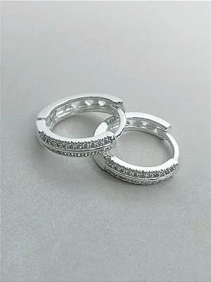 Brinco Argola Cravejada Duas Fileiras