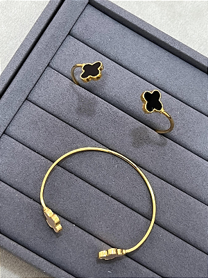 Bracelete Trevo Preto