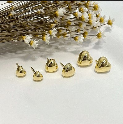 Trio de Brincos Coração Bojudinho