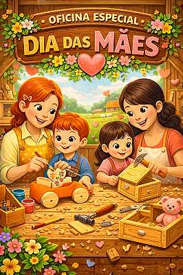 WorkShop de Marcenaria Especial – Dia das Mães -Dia 02/maio/2026 – 10:30hs