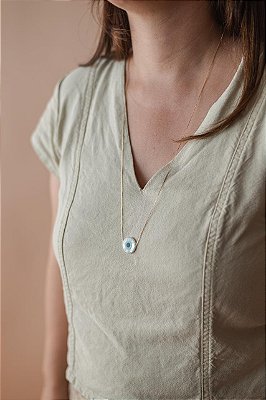 Colar corrente longa Olho Grego XXG