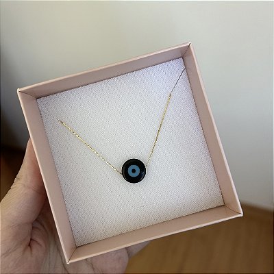 Colar olhinho escuro com azul