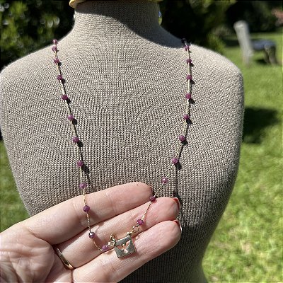Colar Rubis e medalha Espírito Santo