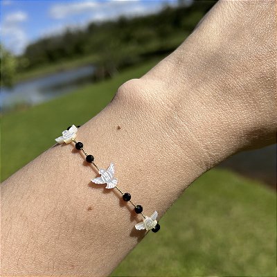 Pulseira Espinélios e espíritos Santos pequenos