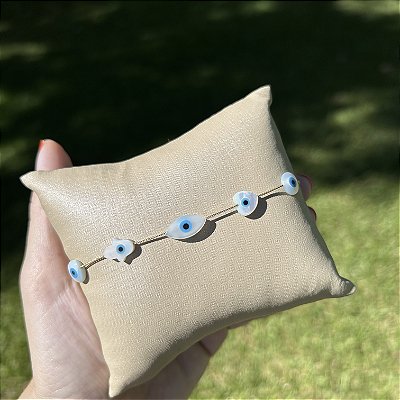 Pulseira mix madrepérolas olho grego