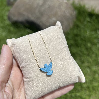 Colar Espírito Santo resina azul