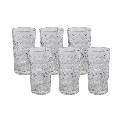 Jogo de Copos 250ml de Vidro com 6 Peças Mosaico - Wincy