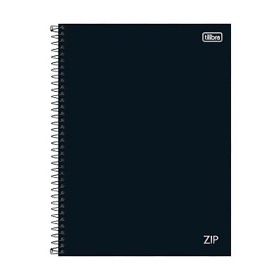 Caderno Universitário de 1 Matéria Tilibra Zip Preto Básico