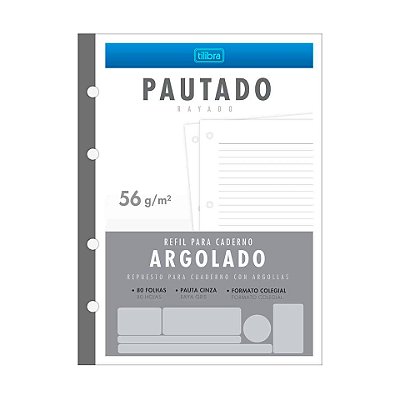 Folha para Fichário Refil com 80 Folhas Tilibra