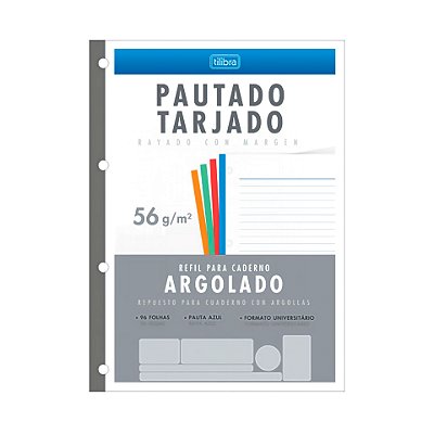 Folha de Fichário com Margem 96 Folhas Coloridas Tilibra