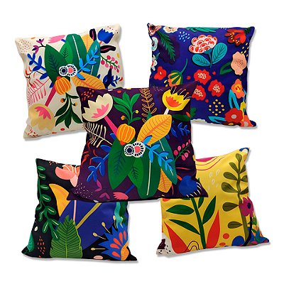 Capa para Almofada Estampada Floral e Macia - MultiArt
