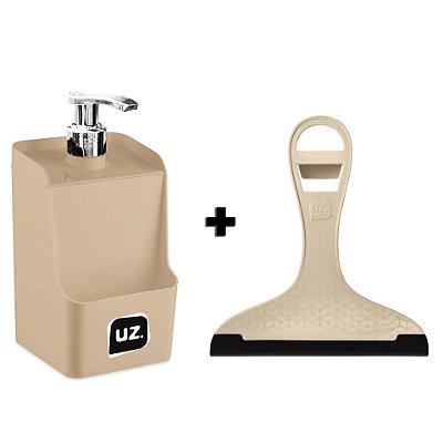 Conjunto Dispenser e Rodinho de Pia de Plástico