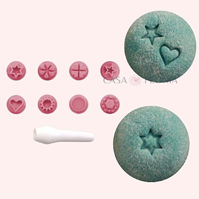 Kit Carimbos Mini Para Doces - Rosa