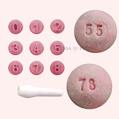 Kit Carimbos Números Para Doces - Rosa