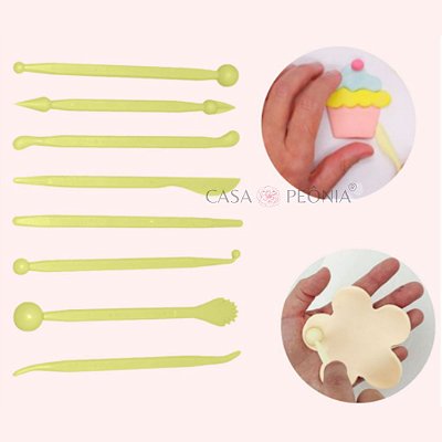 Kit de Estecas Para Pasta Americana - 8 Peças