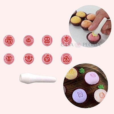 Kit Carimbos Animais Para Doces - Rosa