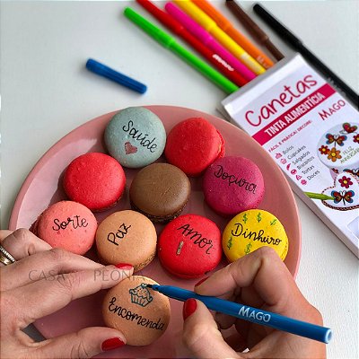 Canetas Tinta Comestível Para Biscoito Doces e Bolos
