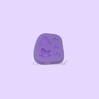 Molde de Silicone Abelha Colmeia Jardim