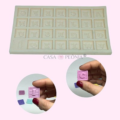 Molde de Silicone Letras ABC Bloco de Montar