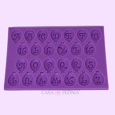 Molde de Silicone Letras ABC Balão
