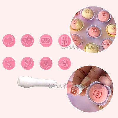 Kit Carimbos Amor Para Doces - Rosa