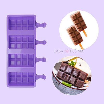 Forma de Silicone Picolé Tablete Barra - Grande