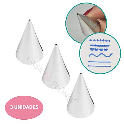 Kit 3 Bicos de Confeitar Perlê 1S - Pequeno