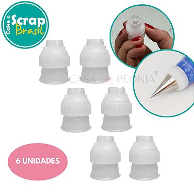 Kit 6 Adaptadores Para Bico De Confeitar Pequeno