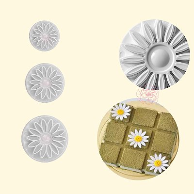 Kit Ejetor Marcador Margarida Pequeno Branco - 3 Peças