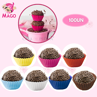 100 Forminhas Para Doces Brigadeiro N° 5 Lisa Papel Doces - Mago