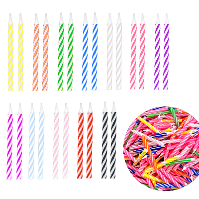 Kit 192 Velas Aniversário Espiral Palitinho Bento Cake Coloridas