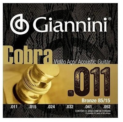 Giannini Cobra Acoustic Guitar 85/15 BRONZE 0.011-0.052