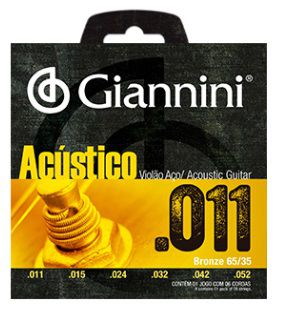 Encordoamento Giannini Violão Aço Acústico - Heavy 011 - 052