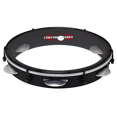Pandeiro 10" Aro De Madeira Preto Contemporânea Light 82LBK
