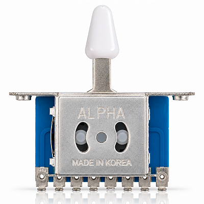 Chave Seletora Para Guitarra 5 Posições Alpha Knob Branco