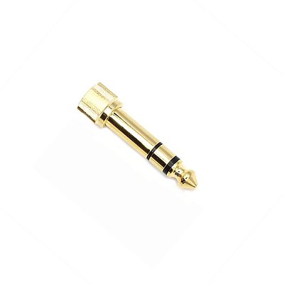 Plug Adaptador P10 / P2 Estereo Com Rosca Para Fone Dourado