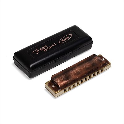 Gaita De Boca Harmonica Hering Free Blues Bronze Dó (c)