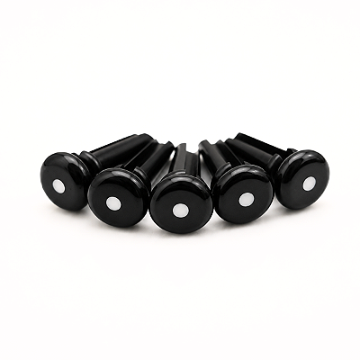 Kit 05 Pinos Trava Cordas De Plástico Preto Para Baixolão